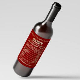 Daddy Nutritional Facts Vatertag Weinetikett