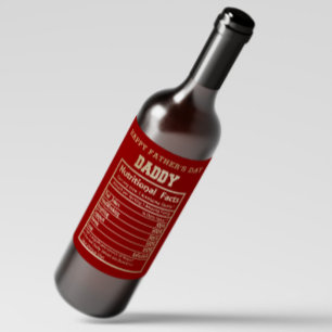 Daddy Nutritional Facts Vatertag Weinetikett