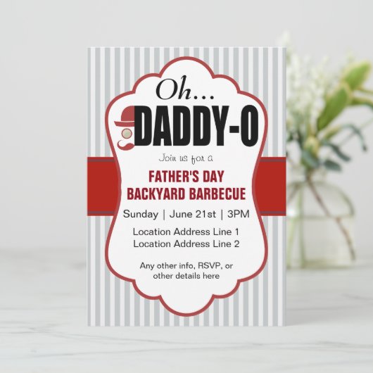 Daddy-O Vatertag Einladung (Stehend Vorderseite)