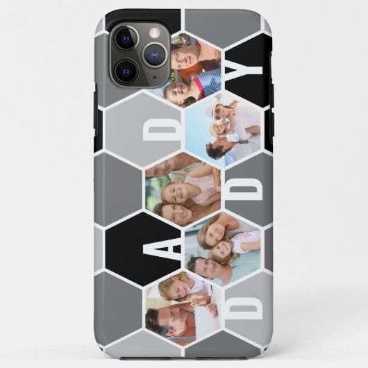 Daddy oder 5 Letter Name Honeycomb Foto Collage Case-Mate iPhone Hülle (Rückseite)