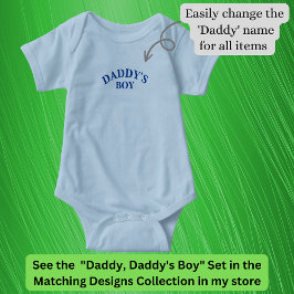 Daddy (oder irgendein Name) Matching Daddy's Boy Baby Strampler
