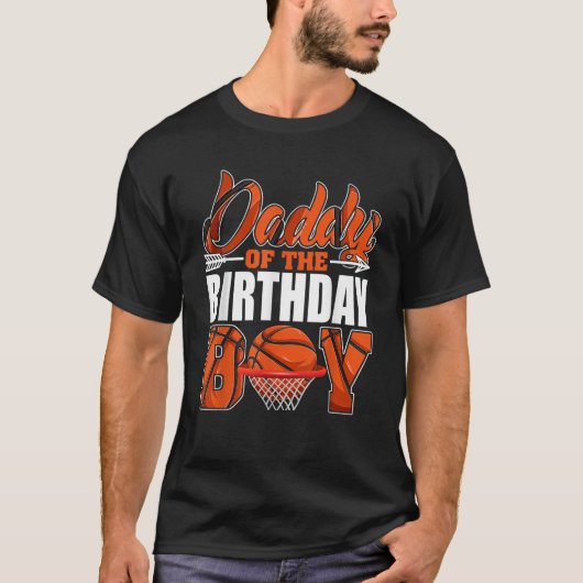 Daddy Of Birthday Boy Basketball Matching Family P T-Shirt (Vorderseite)