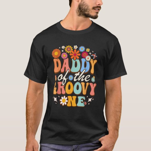 Daddy of Groovy One Matching Family First Birthday T-Shirt (Vorderseite)