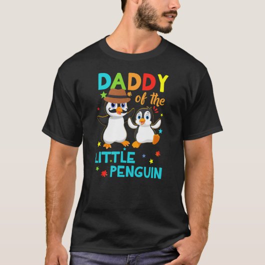 Daddy Of Little Penguin Birthday Family Shirts Mat (Vorderseite)
