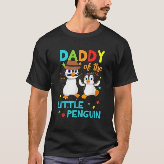 Daddy of Little Pinguin Geburtstagsfamilie Shirts  (Vorderseite)