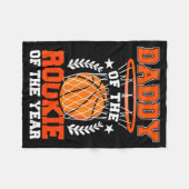Daddy Of Rookie 1st Basketball Bday Theme Matching Fleecedecke (Vorderseite (Horizontal))