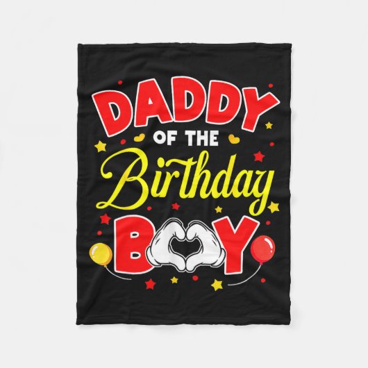Daddy Of The Birthday Boy Matching Dad Son Family Fleecedecke (Vorderseite)