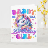 Daddy Of The Birthday Girl Unicorn Flower Family M Karte (Gelbe Blume)