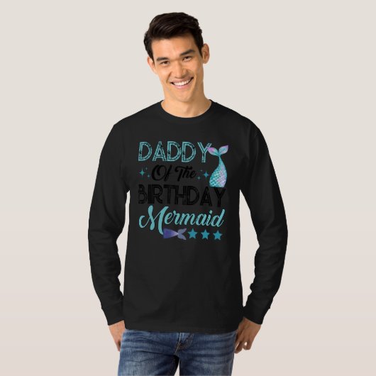 Daddy Of The Birthday Mermaid Family Matching Part T-Shirt (Vorne ganz)