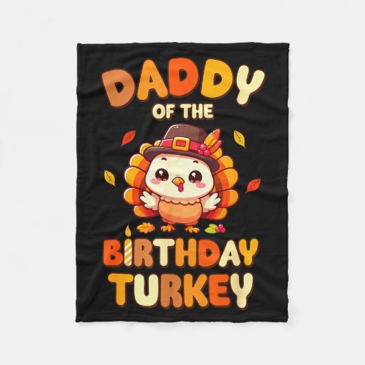 Daddy Of The Birthday Turkey Family 1st Birthday B Fleecedecke (Vorderseite)