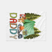 Daddy Of The Happy Camper 1st Birthday Bear Camng Fleecedecke (Vorderseite (Horizontal))