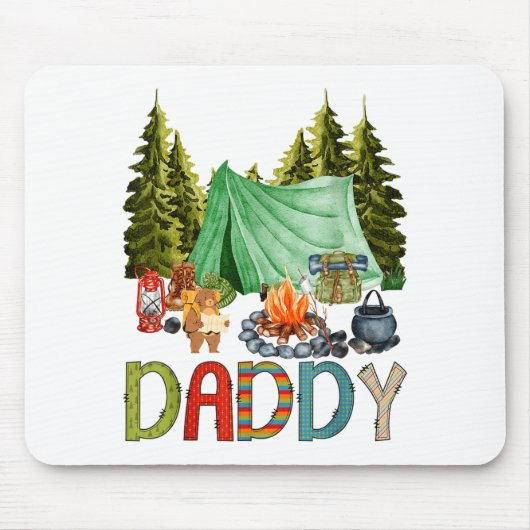 Daddy Of The Happy Camper 1st Birthday Bear Camng Mousepad (Vorne)