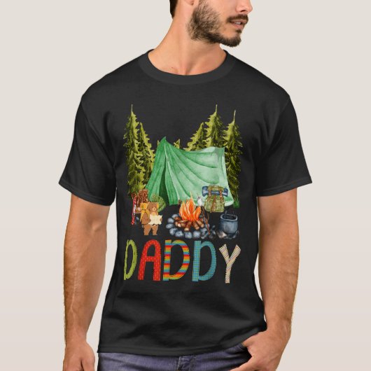 Daddy Of The Happy Camper 1st Birthday Bear Camng  T-Shirt (Vorderseite)