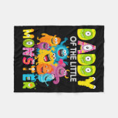 Daddy Of The Little Monster 1st Birthday Boy Party Fleecedecke (Vorderseite (Horizontal))