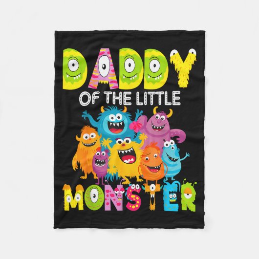 Daddy Of The Little Monster 1st Birthday Boy Party Fleecedecke (Vorderseite)