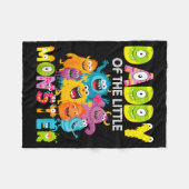 Daddy Of The Little Monster 1st Birthday Boy Party Fleecedecke (Vorderseite (Horizontal))