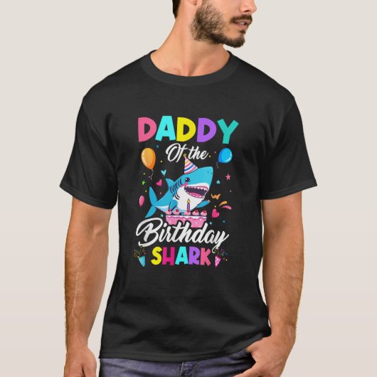 Daddy Of The Shark Birthday Boy Girl Party Family T-Shirt (Vorderseite)