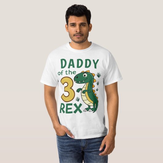 Daddy of the Three-Rex Matching Dinosaur Birthday T-Shirt (Vorne ganz)