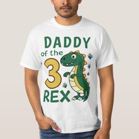 Daddy of the Three-Rex Matching Dinosaur Birthday T-Shirt (Vorderseite)