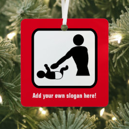 Daddy on Diaper Duty - die Windelwechsel angepasst Ornament Aus Metall