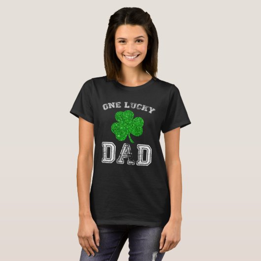 Daddy One Lucky Vater St Patricks Day Daddy Vather T-Shirt (Vorne ganz)
