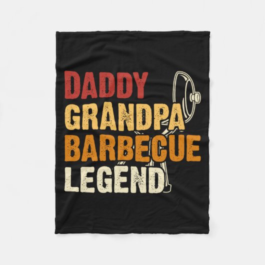 Daddy Opa Barbecue Legende Bbq Grill Meister Fleecedecke (Vorderseite)