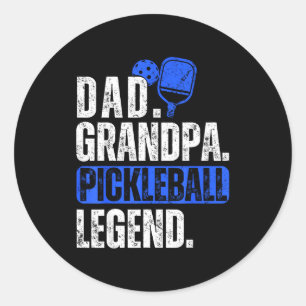 Daddy Opa Pickleball Legende Spieler lustige Gurke Runder Aufkleber