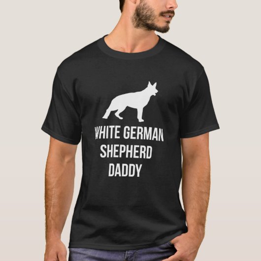 Daddy Owner White German Shepherd Silhouette T-Shirt (Vorderseite)
