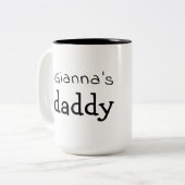 Daddy Personalisiert Fun Schwarz-weiß Zwei-Tone-Ta Zweifarbige Tasse (Vorderseite Links)