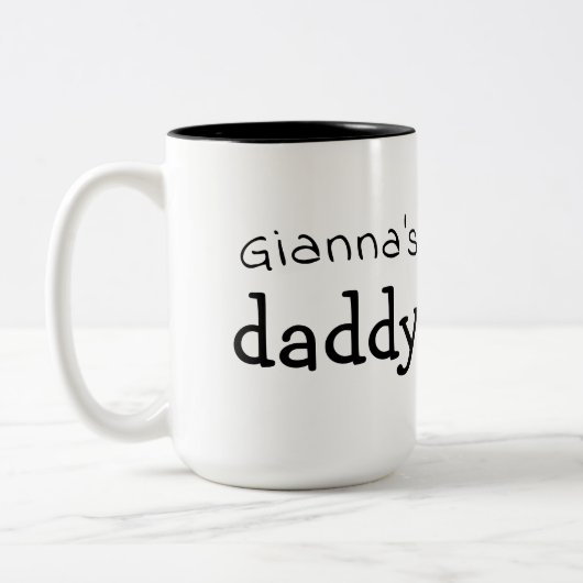 Daddy Personalisiert Fun Schwarz-weiß Zwei-Tone-Ta Zweifarbige Tasse (Links)