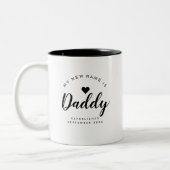 Daddy | Personalisierte Ankündigung von New Dad Ba Zweifarbige Tasse (Links)