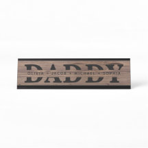 "Daddy" Personalisierte Kindernamen Wood Black