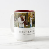 Daddy Photo Collage First Father's Day Keepsake Zweifarbige Tasse (Vorderseite Links)