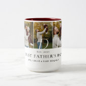Daddy Photo Collage First Father's Day Keepsake Zweifarbige Tasse (Mittel)