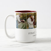 Daddy Photo Collage First Father's Day Keepsake Zweifarbige Tasse (Links)