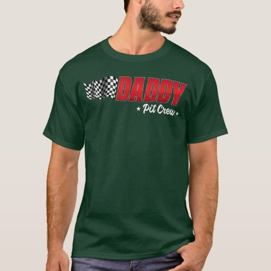 Daddy Pit Crew Race Birthday Family Racing Adult T-Shirt (Vorderseite)