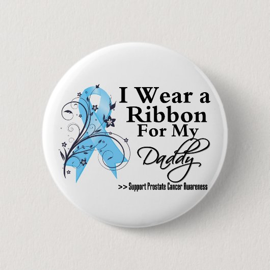 Daddy Prostate Cancer Ribbon Button (Vorderseite)