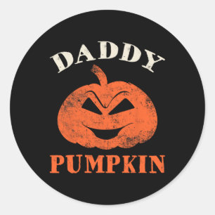Daddy Pumpkin Matching Family Halloween Thanksgivi Runder Aufkleber