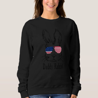 Daddy Rabbit Gesicht mit Sonnenbrille American Fla Sweatshirt