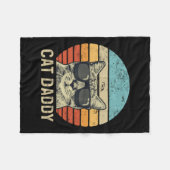Daddy Retro Cat Sungles Cool Cat Vater Geschenke F Fleecedecke (Vorderseite (Horizontal))