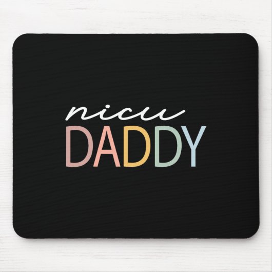 Daddy Retro Colorful Nicu Vater Boho Tiny Warrior Mousepad (Vorne)