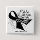 Daddy Ribbon - Melanom Hautkrebs Button (Vorderseite)