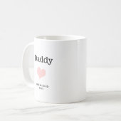 Daddy, rosa Herz, Single Foto Custom Kaffeetasse (Vorderseite Links)