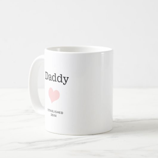 Daddy, rosa Herz, Single Foto Custom Kaffeetasse (Vorderseite Links)
