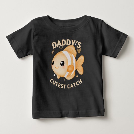 Daddy’s Cutest Catch Fishing Funny Baby Baby T-shirt (Vorderseite)