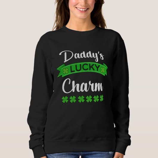 Daddy s Lucky Charm St Patricks Green Youth Boy Sweatshirt (Vorderseite)