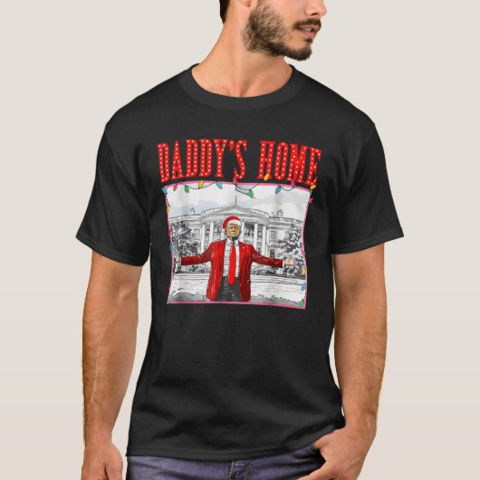 Daddy s Zuhause For Christmas Trump Weihnachtsmann T-Shirt (Vorderseite)