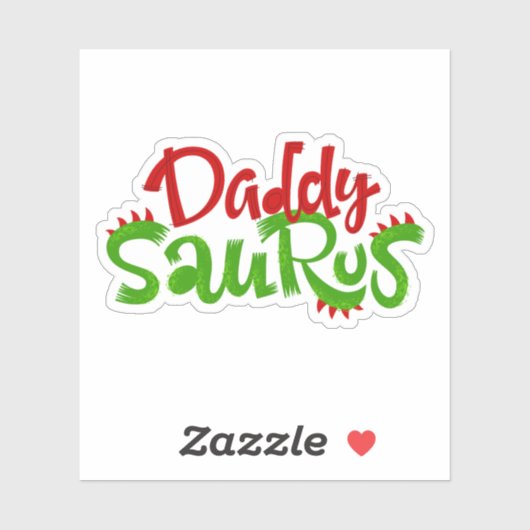 Daddy Saurus Dinosaur Lettering Aufkleber (Blatt)