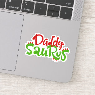 Daddy Saurus Dinosaur Lettering Aufkleber