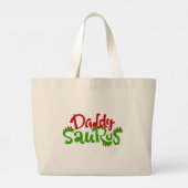 Daddy Saurus Dinosaur Lettering Jumbo Stoffbeutel (Rückseite)